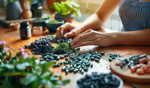 Les compléments alimentaires détox : charbon végétal, radis noir, chlorelle et jus d'herbe d'orge